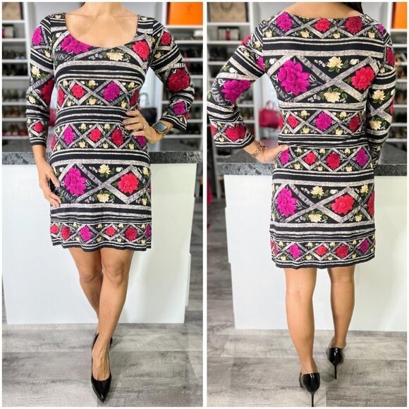 Diane von Furstenberg DVF Floral 100% Silk A-Line Dress $249 - Picture 1 of 10